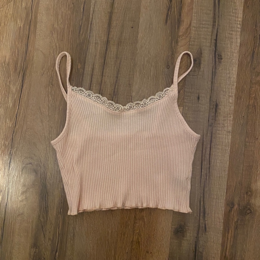Light Pink Lacy Cami Crop Top